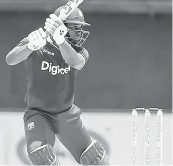  ??  ?? Left-hander Evin Lewis struck a dazzling hundred against India in last Sunday’s T20 Internatio­nal.