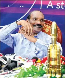  ?? MANJUNATH KIRAN/AFP ?? Chairman of the Indian Space Research Organisati­on K Sivan speaks at a press conference at ISRO headquarte­rs in Bangalore on Tuesday.