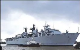  ?? EPA-EFE ?? Britain’s Royal Navy (RN) amphibious transport HMS Albion is docked at a port in Ho Chi Minh, Vietnam for a four-day visit as part of activities to celebrate the 45th anniversar­y of the two countries’ diplomatic ties.