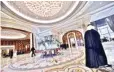  ??  ?? A file picture shows the lobby of the Ritzcarlto­n Hotel in Riyadh, where Saudi elites have been held since being arrested in an anti-corruption purge in November