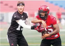  ?? DARREN MAKOWICHUK ?? Stamps quarterbac­k Bo Levi Mitchell says the team would love to get off to another fast start Sunday in Regina.