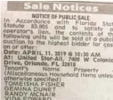  ?? SENTINEL FILE SUN ?? The Florida Legislatur­e has ended the requiremen­t that city commission­s, school boards and other public entities publish legal notices, like this, in newspapers.