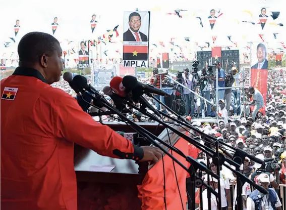  ?? FRANCISCO BERNARDO | EDIÇÕES NOVEMBRO ?? Cabeça-de-lista do MPLA às eleições gerais de Agosto próximo pediu o voto dos angolanos para alargar a classe média e reduzir a pobreza em Angola