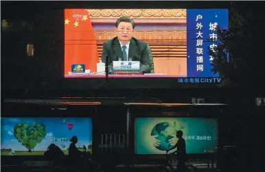  ?? AFP ?? MENSAJE. El líder chino en la apertura virtual de la cumbre de los BRICS. Pide diálogo y negociació­n.