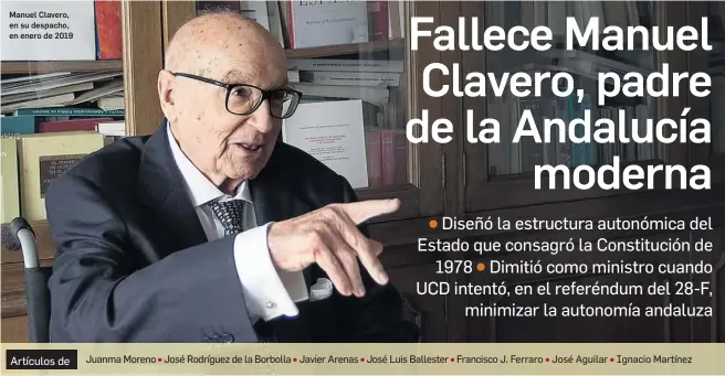  ?? ANTONIO PIZARRO ?? Manuel Clavero, en su despacho, en enero de 2019