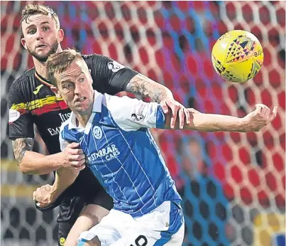  ?? Picture: SNS. ?? Steven MacLean has now bagged 39 top-flight goals in St Johnstone colours.