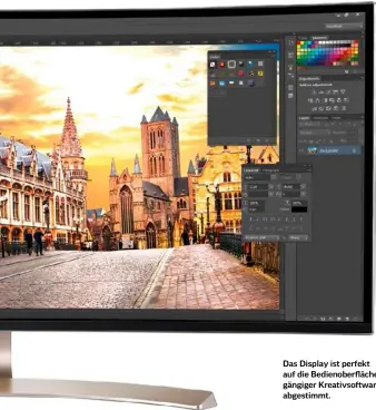  ??  ?? Das Display ist perfekt auf die Bedienober­fläche gängiger Kreativsof­tware abgestimmt.