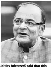  ??  ?? Jaitley (pictured) said that this revenue had come from 64.42 per cent of those registered under the GST in July, hinting at the possibilit­y of this increasing when all started filing returns