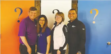  ?? ALI SACHEDINA ?? Four leaders helped raise more than $400,000 at the Aga Khan Foundation’s World Partnershi­p in Golf’s 20th anniversar­y game: From left, Edmonton Airports’ president Tom Ruth, public health consultant Asifa Nurani, former MP Anne Mclellan and WPG local chair Hussein Bhanji.