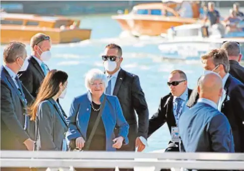  ?? // ABC ?? La secretaria del Tesoro de EE.UU., Janet Yellen, llega al Arsenal de Venecia