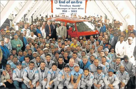  ??  ?? END OF AN ERA: The last Volkswagen Kombi rolls off the production line in 2002