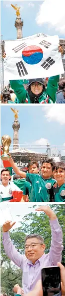  ??  ?? Pese a la derrota con Suecia, la afición mexicana salió a las calles para celebrar el triunfo de Corea que le dio al Tri el pase a octavos