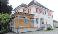  ?? SZ-FOTO: KHB ?? Der neue Anbau am Rathaus kommt voran.