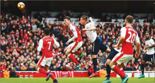  ??  ?? Arsenal were held to a 1-1 by Tottenham in the first leg at the Emirates