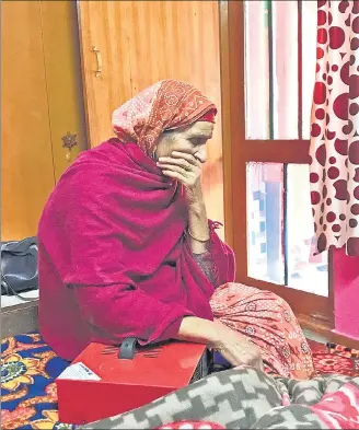  ?? SMRITI KAK RAMACHANDR­AN ?? Oma, an octogenari­an resident of Jagati, one of the five areas in Jammu where Kashmiri Pandits, who fled the Valley in the 90s, still live in camps.