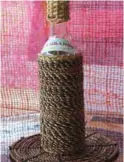  ??  ?? Abaca rope can also be used to create decorative materials which can increase the value of certain products like locally-produced wines and spirits.