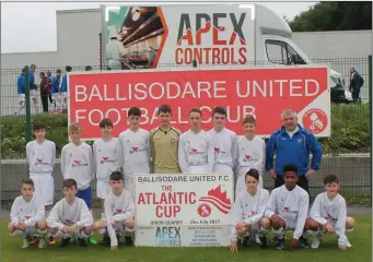  ??  ?? Merville United runners up in the Atlantic Cup in Ballisodar­e.