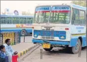  ?? HT FILE PHOTO ?? Haryana Roadways expanded its operation to 65 intrastate routes on which about 1,300 passengers travelled on Monday.