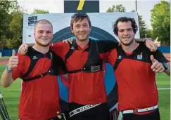  ?? Foto: A. Cichy ?? Vor zwei Jahren gewannen Joé Klein, Jeff Henckels und Pit Klein (v.l.n.r.) bei der EM in Polen sensatione­ll die Bronzemeda­ille.