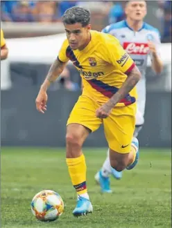  ??  ?? SIGUE EN EL ESCAPARATE. Coutinho abre la vía de la Bundesliga.