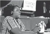  ?? AP ?? Fannie Lou Hamer argues in 1964 to win accreditat­ion for the Mississipp­i Freedom Democratic Party as the state’s delegation to the Democratic National Convention.