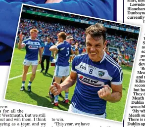  ??  ?? GET IN: O’Loughlin celebrates Laois’ defeat of Carlow