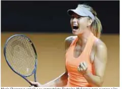  ?? | AP ?? Maria Sharapova venció a su compatriot­a Ekaterina Makarova para avanzar a los cuartos de final.