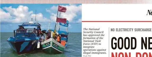  ?? FILE PIC ?? The National Security Council has approved the formation of the National Task Force (NTF) to integrate operations against illegal immigrants.