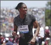  ?? Associated Press ?? South Africa’s Caster Semenya smiles after winning the women’s 800-meter race during the Prefontain­e Classic, June 30, 2019, in Stanford.