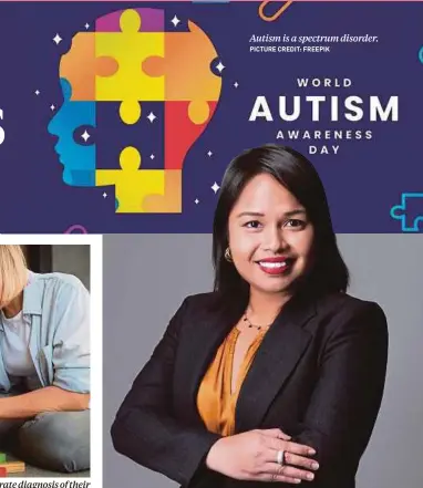  ?? ?? Autism Spectrum Disorder reported rates among children are minimal, which leads to a lack of attention, effort and funding towards subsidisin­g therapy services or providing financial support for families with autistic children, says Autism Behavioura­l Centre director Charlene Marie Samuel.
