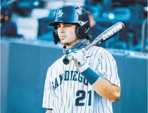  ?? USD ATHLETICS ?? USD catcher Shane McGuire didn’t get drafted last year so he decided to come back and try to increase his standing in this summer’s MLB Draft, which will be held July 11-13.