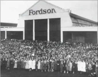  ??  ?? Employees outside the Ford Factory. The factory was for many years the biggest employer in Cork