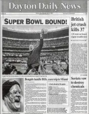  ?? ?? Dayton Daily News front page from Jan. 9, 1989.