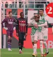  ?? LAPRESSE/GETTY ?? Momenti 1 Milan-Roma, il 2 a 1 di Ibanez in Milan-Roma: poi rimonta completata da Abraham 2 Il crollo (2-5) col Sassuolo