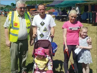  ??  ?? Locals enjoying a family day out at the Treshing and Vintage rally held at Listowel on Sunday were the McElligott family Paddy,Jackie, Kelsey and Macaela with steward Richard Boyd.
Photo Moss Joe Browne.