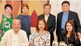  ??  ?? Philippine Cancer Society chair Antonio Ma. J. Guerrero (seated) with executive director Dr. Rachael Marie Rosario and Best Dressed Women of the Philippine­s event chair and Angola consul Helen Ong, with (standing) BDWP committee members: Tanzania consul Betty Chua and Jayelles’ Roselle Rebano, PCS trustee Dr. Kelly Salvador and BDWP adviser Johnny Litton