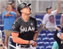  ?? STEVE MITCHELL, USA TODAY SPORTS ?? In this season of unpreceden­ted power hitting, the Marlins’ Giancarlo Stanton leads the way with 55 homers.