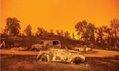  ??  ?? Burned vehicles during the Carr fire near Redding, California, in July 2018. Photograph: Josh Edelson/AFP/Getty Images