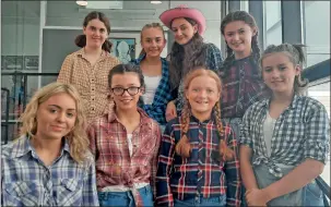  ?? (Pic: Marian Roche) ?? RIGHT:
Some of the cast of Footloose, the musical collaborat­ion between Presentati­on Secondary School and CBS in Mitchelsto­wn, posing before they took to the stage before their matinee performanc­e.