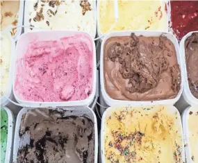  ??  ?? Various flavors of homemade ice cream are seen inside of Velvet Cream on Thursday in DeSoto County. BRAD VEST/THE COMMERCIAL APPEAL