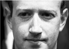  ?? REUTERS ?? Facebook CEO Mark Zuckerberg