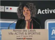  ??  ?? Laura Flessel, la ministre des sports a remis le label « ville active et sportive » à Toulouse le 1er février 2018.