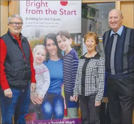  ?? Special to The Herald ?? Bruce Hallquist of the Summerland Charity Shop Society, Mary Ellen Heidt from the Child Care Centre campaign, and Orv Robson of the Penny Lane Legacy Fund celebrate a $5,000 donation to a new daycare at the Penticton campus of Okanagan College.