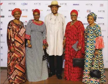  ??  ?? Founder, Stanbic IBTC, Atedo Peterside and guests at the Art X exhibition