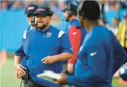  ?? MARK ZALESKI/AP ?? Giants head coach Brian Daboll watches from the sideline in the second half against the Titans on Sept. 11, 2022, in Nashville, Tenn.