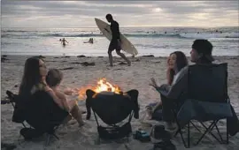  ?? Adriana Heldiz San Diego Union-Tribune ?? LEADERS OF town councils and other volunteer groups in San Diego County say they’ll unify for policy changes. Above, beachgoers sit by a fire in La Jolla last year.