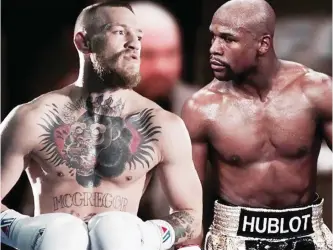  ??  ?? Conor McGregor (left) and Floyd Mayweather.