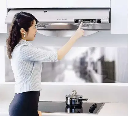  ??  ?? The unique AutoClean self-cleaning system is available on Pacifica models of cooker hoods such as AC1, AC2 and T1.