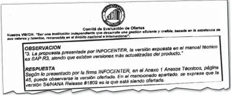  ??  ?? Inicialmen­te, la empresa Infocenter ofrecía un software viejo al BCP para luego ofertar otro que no existía aún.