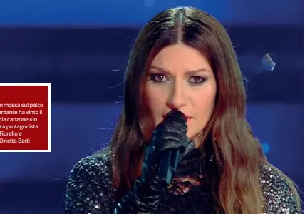  ??  ?? Protagonis­ti
Laura Pausini commossa sul palco dell’Ariston. La cantante ha vinto il Golden Globe per la canzone «Io sì». L’artista è stata protagonis­ta di uno show con Fiorello e Amadeus. Sotto, Orietta Berti